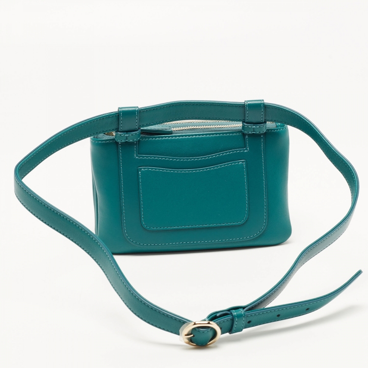 Pre Owned Chanel Green Leather CC Mania Waist Bag