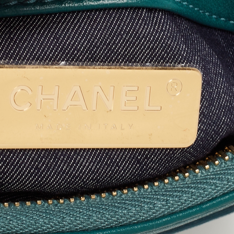 Pre Owned Chanel Green Leather CC Mania Waist Bag