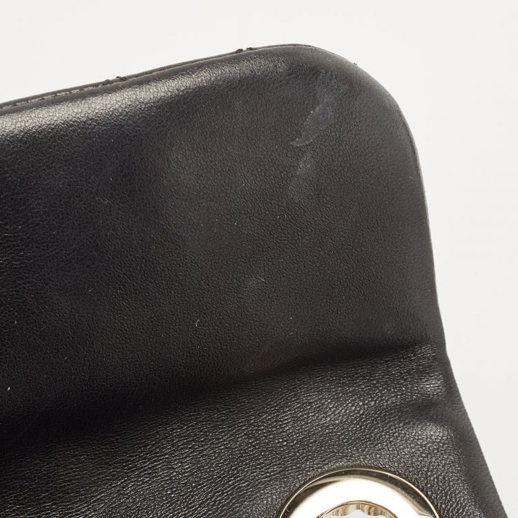 Pre Owned Chanel Black Quilted Leather Medium Westminster Pearl Single Flap Bag         