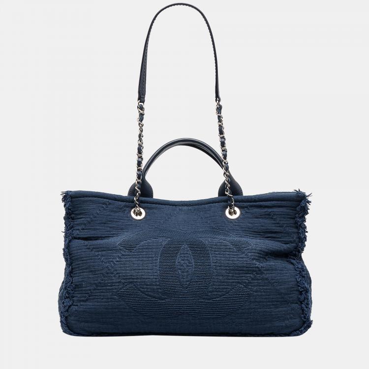 Chanel Blue CC Double Face Deauville Tote