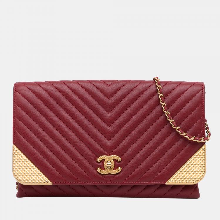 Chanel Red Rock Corner Chevron Flap Bag