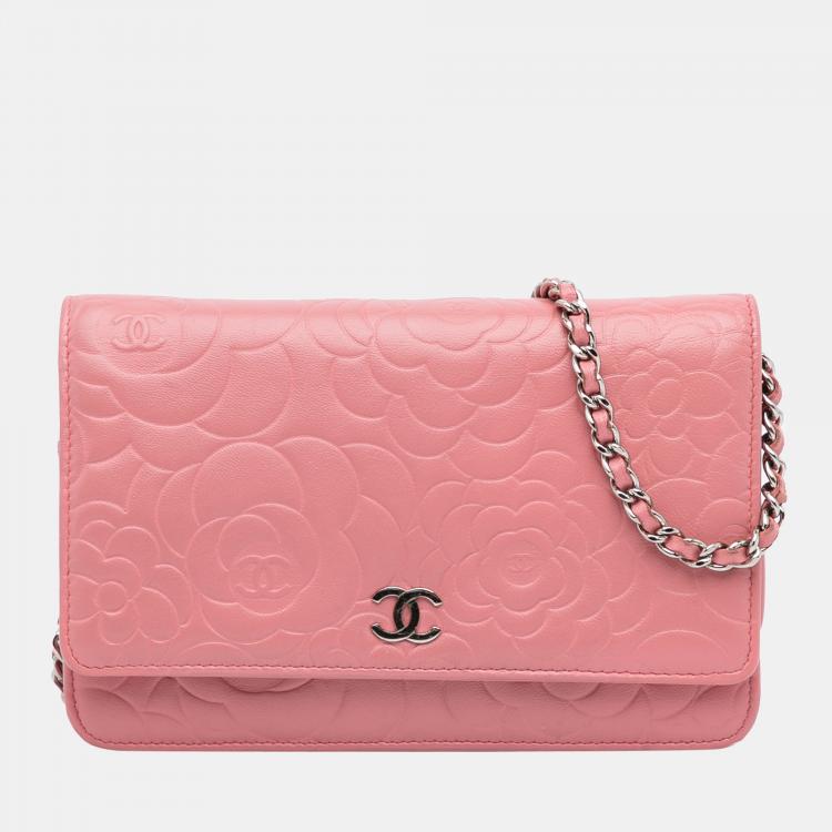 Chanel Pink Camellia Wallet On Chain