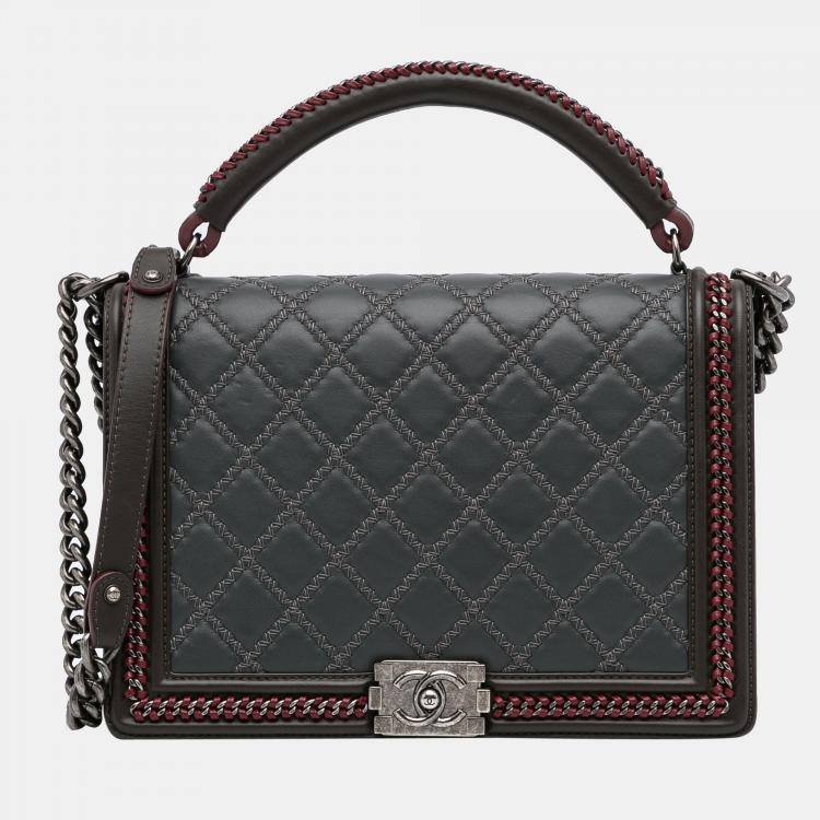 Chanel Grey Large Paris-Salzburg Boy Flap Bag