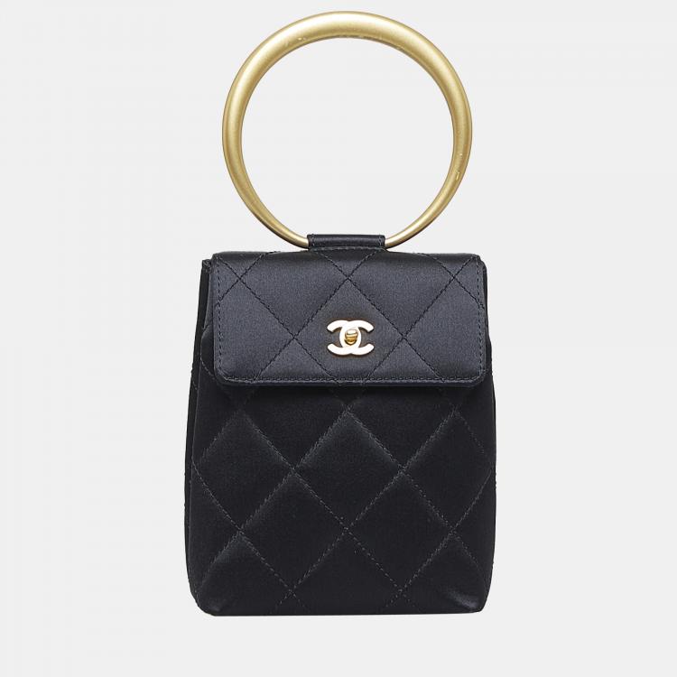 Chanel Black CC Matelasse Bracelet Handbag