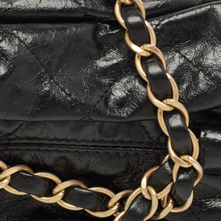 Pre Owned Chanel Black Quilted Leather Paris-Bombay Baluchon Bag