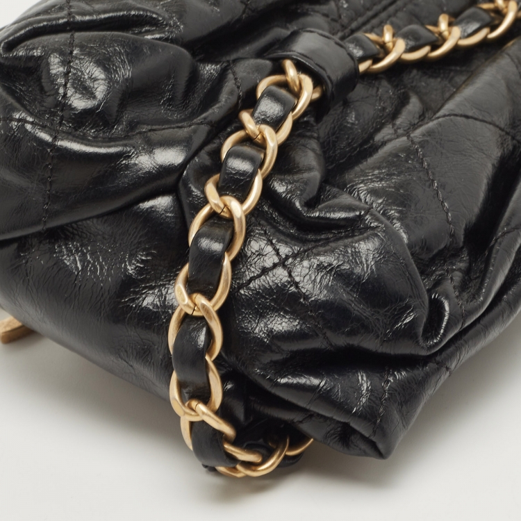 Pre Owned Chanel Black Quilted Leather Paris-Bombay Baluchon Bag