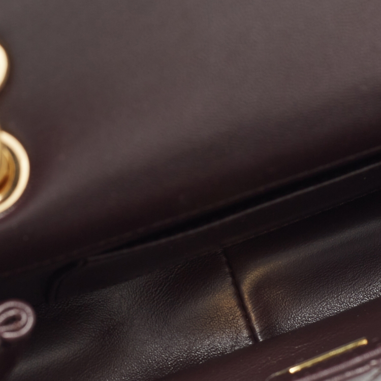 مملوكة مسبقًا Chanel Burgundy Quilted Leather and Wood Mini Flap Bag 