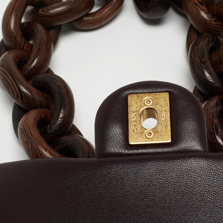 مملوكة مسبقًا Chanel Burgundy Quilted Leather and Wood Mini Flap Bag 