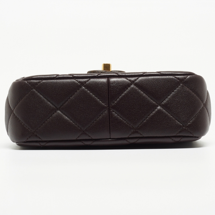 مملوكة مسبقًا Chanel Burgundy Quilted Leather and Wood Mini Flap Bag 