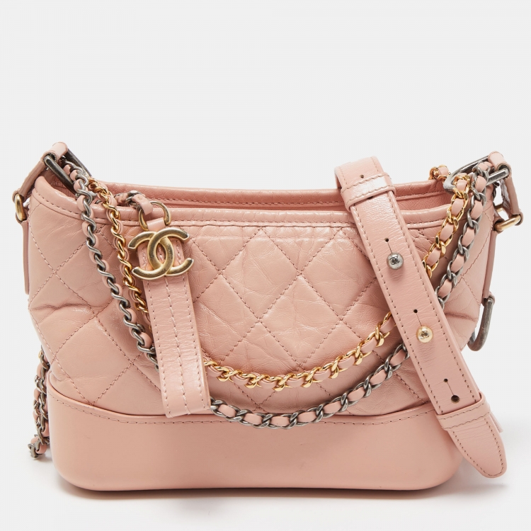 Chanel Pink Quilted Leather Small Gabrielle Hobo