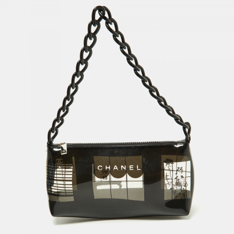 Chanel Black Vinyl Maison Coco Window Bag