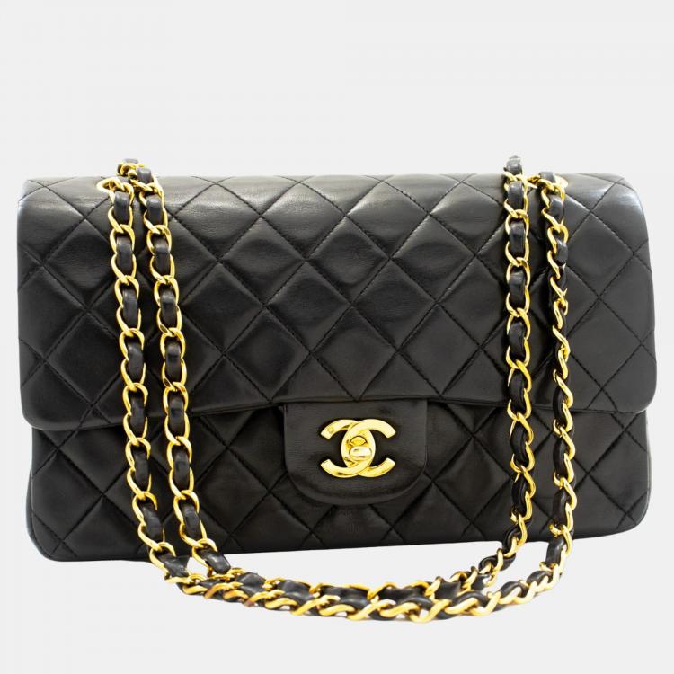 Chanel Black Leather Double flap shoulder bag