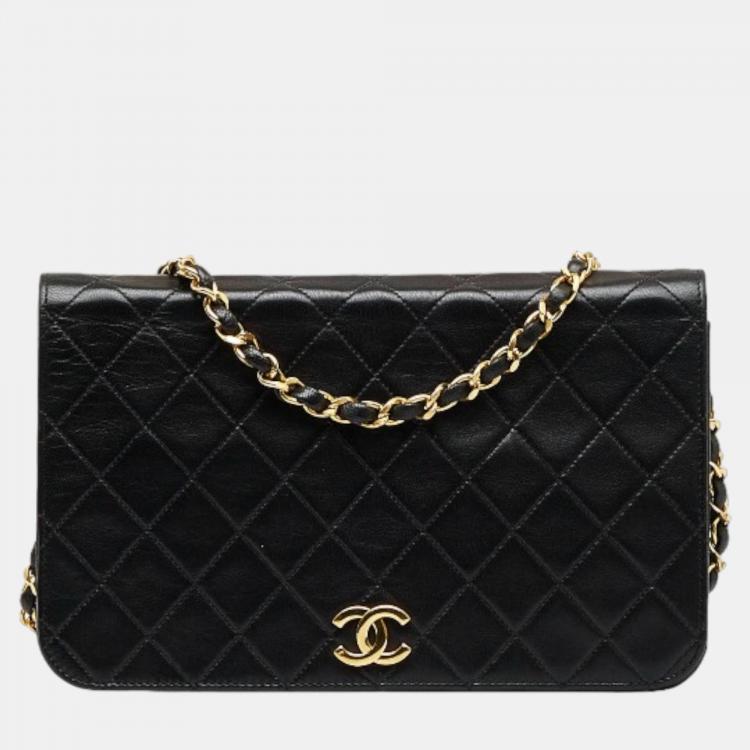 Chanel Black CC Quilted Leather Full Flap Bag