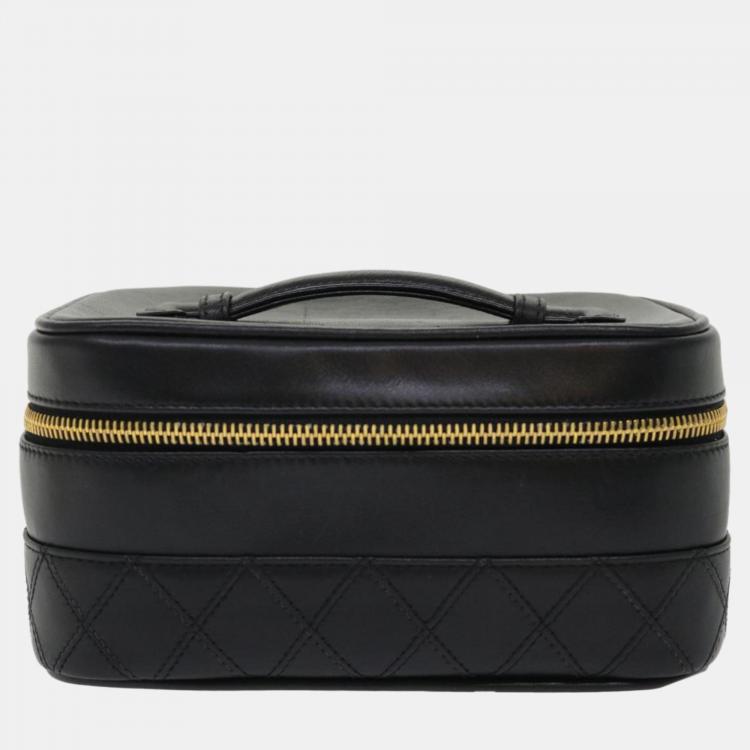 Chanel Black Leather CC Vanity Case