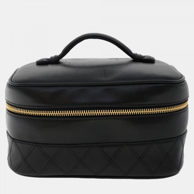 Chanel Black Leather CC Vanity Case