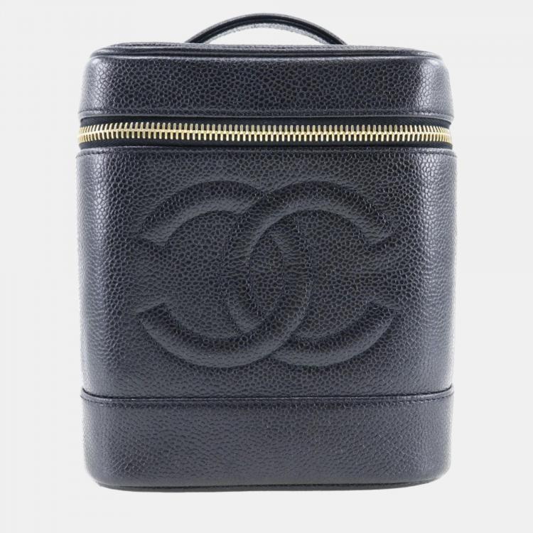 Chanel Black Leather CC Vanity Case