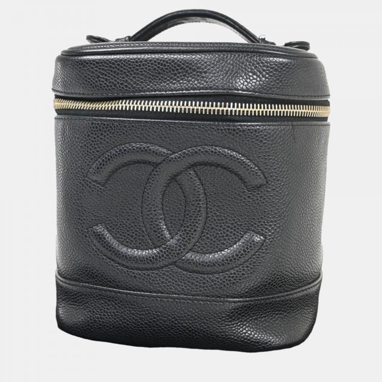 Chanel Black Leather CC Vanity Case