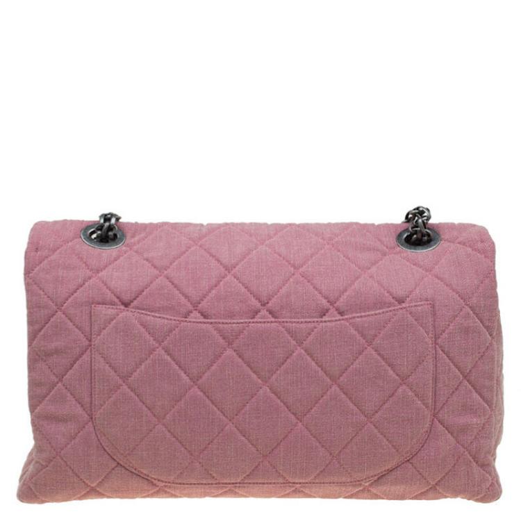 Pre Owned Chanel Pink Quilted Fabric Limited Edition XXL Reissue Travel Bag