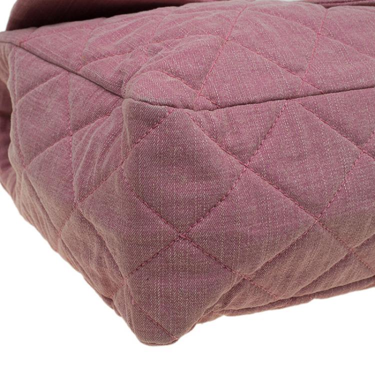 Pre Owned Chanel Pink Quilted Fabric Limited Edition XXL Reissue Travel Bag