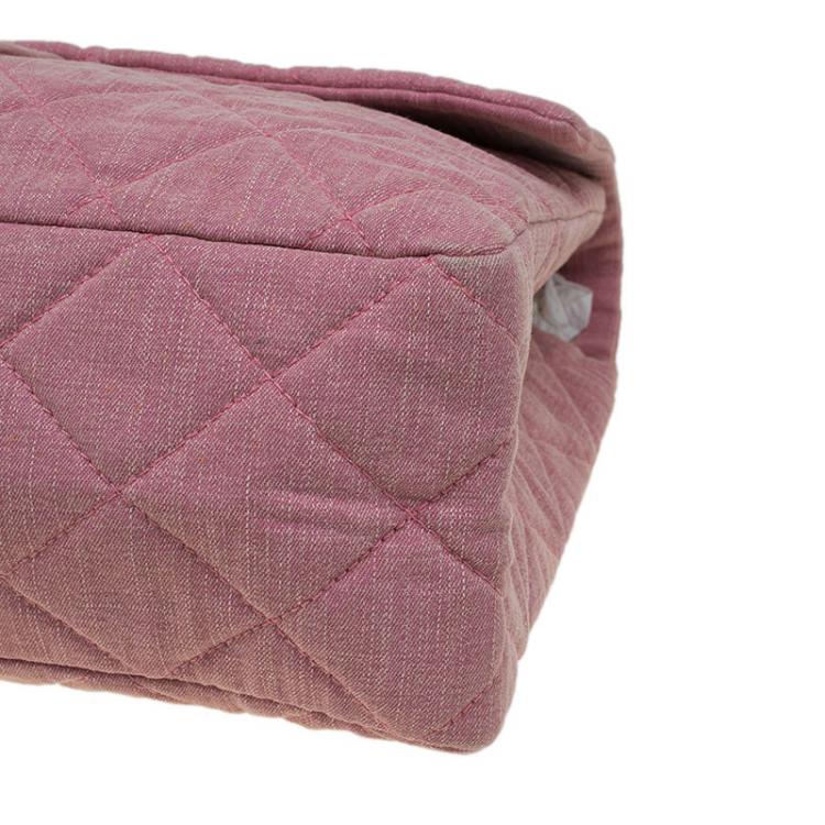 Pre Owned Chanel Pink Quilted Fabric Limited Edition XXL Reissue Travel Bag