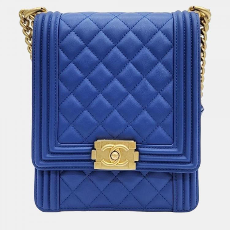 Chanel Limited Edition Light Blue Leather & Mosaic Medium Boy Bag, myGemma, SG