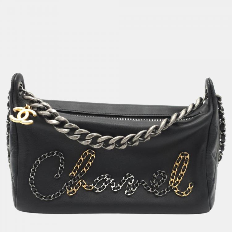 chanel black chain purse