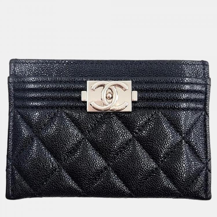 Chanel Black Caviar Boy Card Wallet A84431 Chanel | The Luxury Closet
