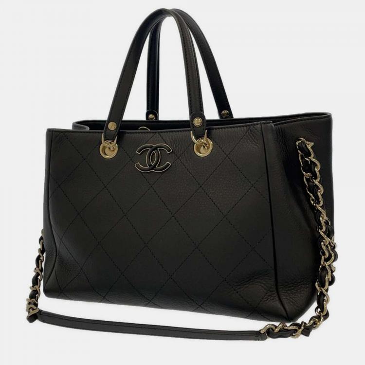 Chanel Black Leather Neo Soft Shopping Tote Bag Chanel