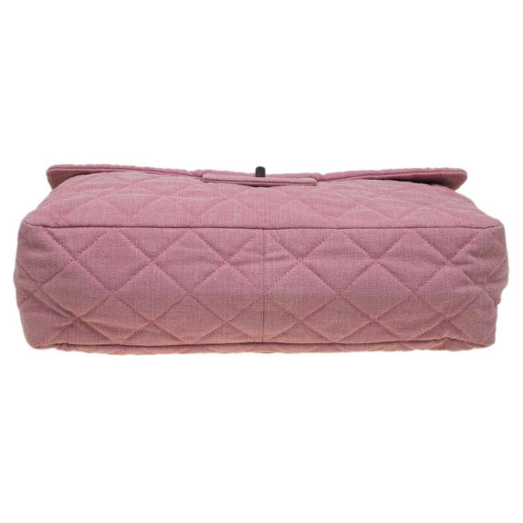 Pre Owned Chanel Pink Quilted Fabric Limited Edition XXL Reissue Travel Bag