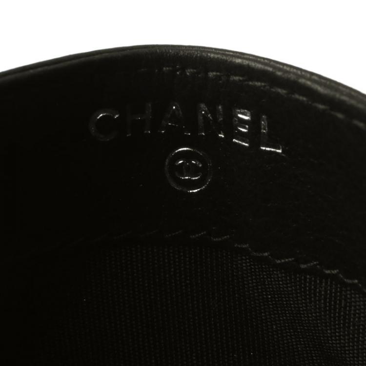 Pre Owned Chanel Black Leather CC Card Holder 