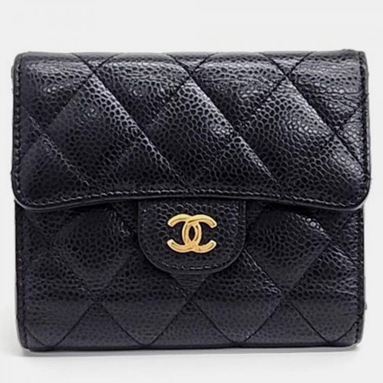 Chanel Caviar Black Compact Wallet