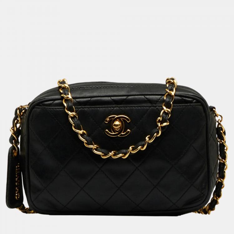 Chanel Black CC Matelasse Lambskin Camera Bag