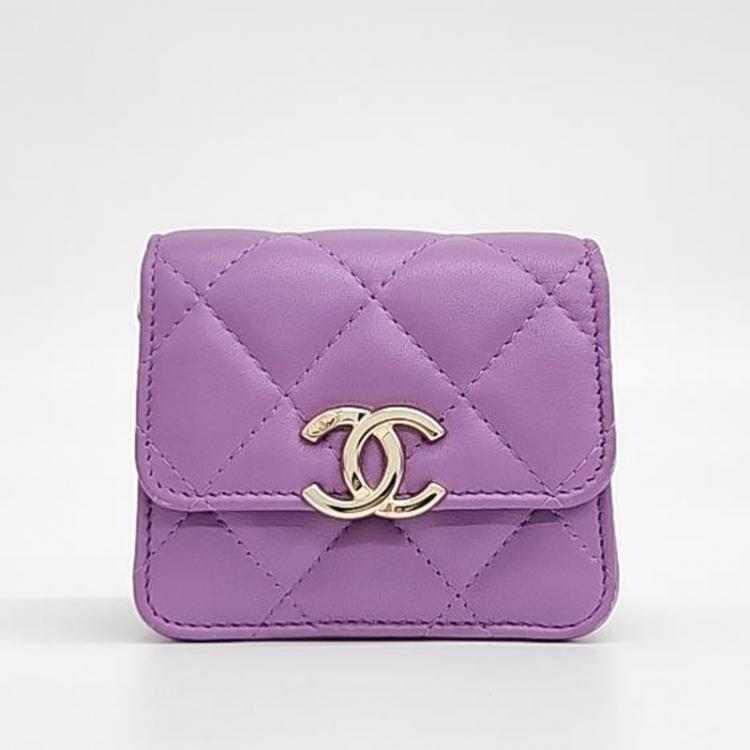 Chanel Lambskin Coco Chain Card Wallet