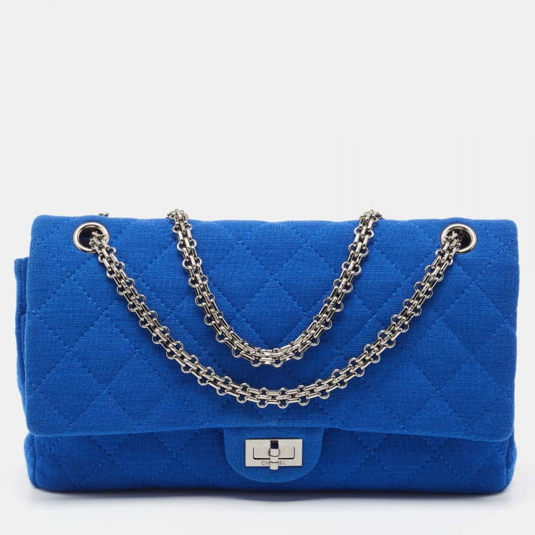 Chanel Blue Quilted Jersey 226 Reissue 2.55 Flap Bag