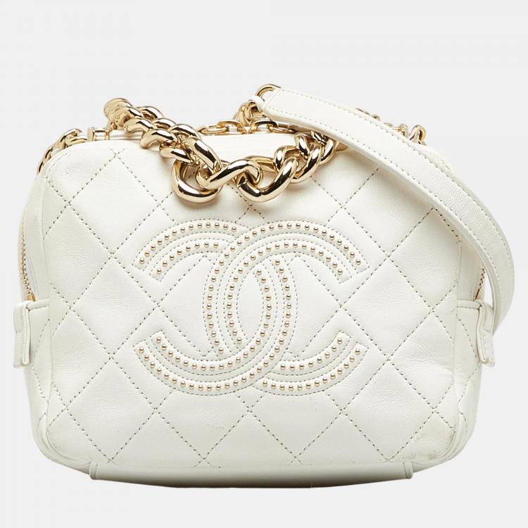 Chanel white sale camera bag