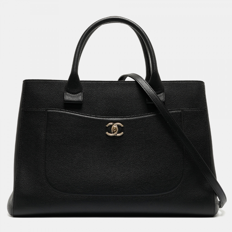 Chanel Black Leather Medium Neo Executive Shopping Tote