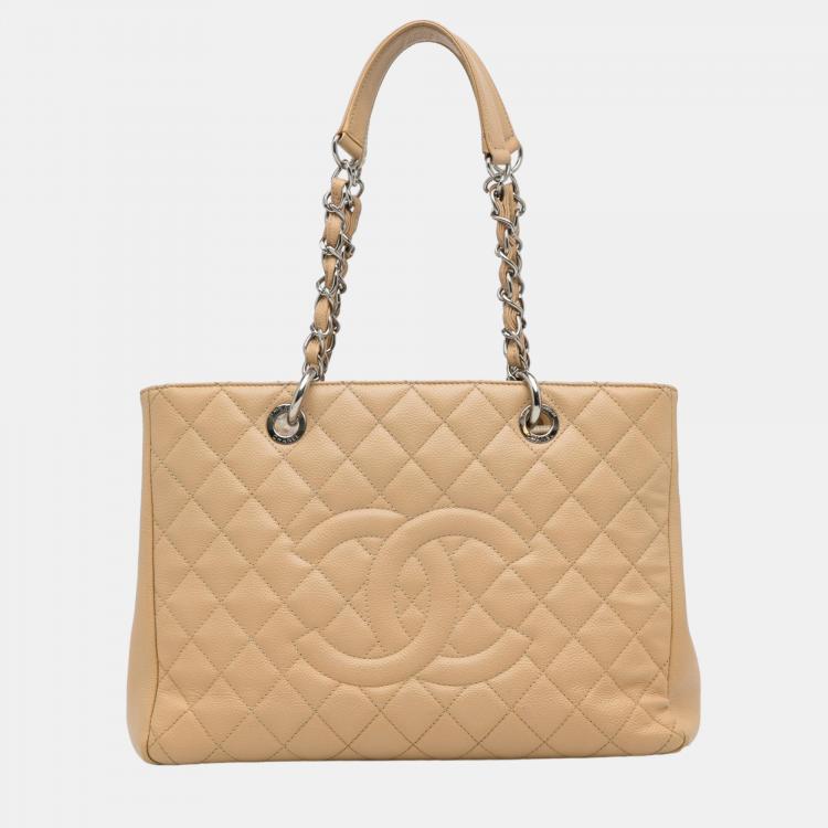 Chanel Beige/Brown Caviar Grand Shopping Tote