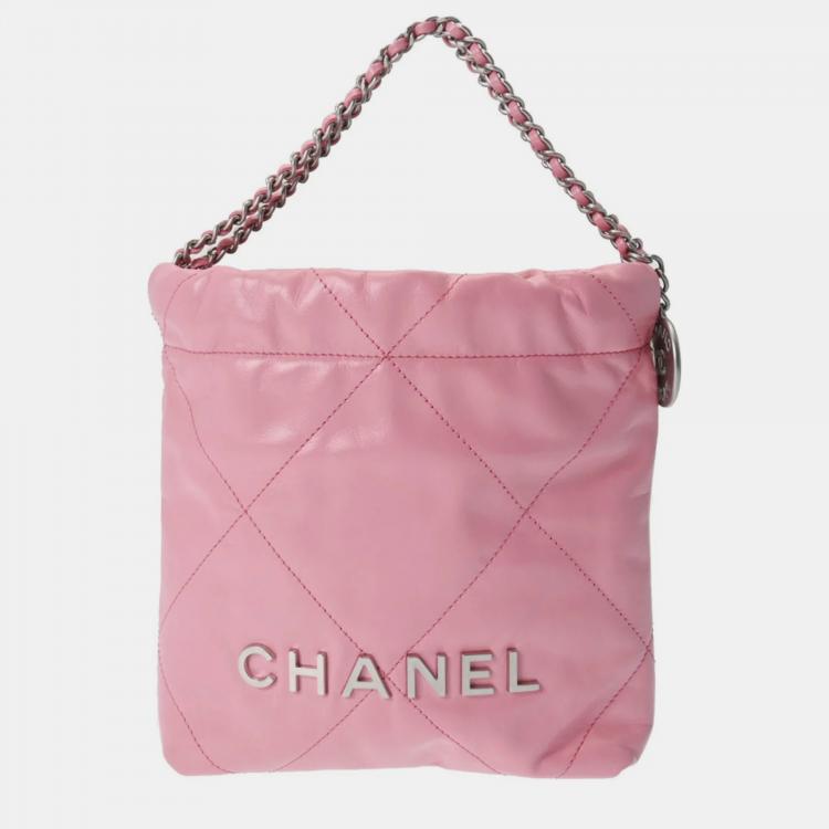 Chanel Pink Leather Mini 22 Hobo Bag