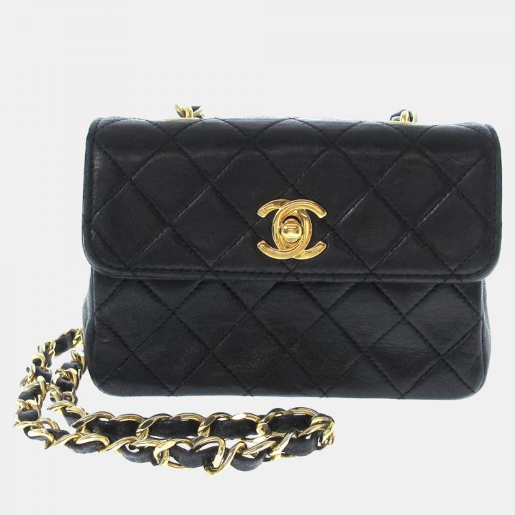 Chanel Black Leather Mini flap handbag