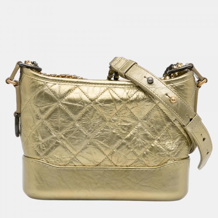 Chanel Gold Small Metallic Gabrielle Crossbody Bag