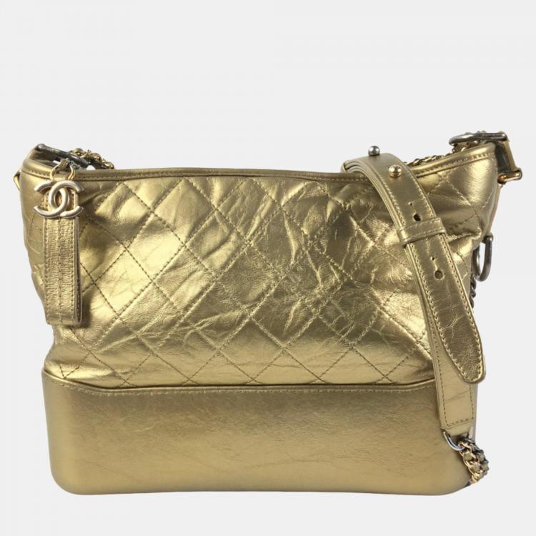 Chanel Gold Medium Lambskin Gabrielle Crossbody