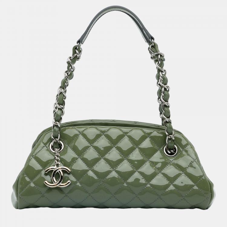 Chanel Green Small Patent Just Mademoiselle Shoulder Bag