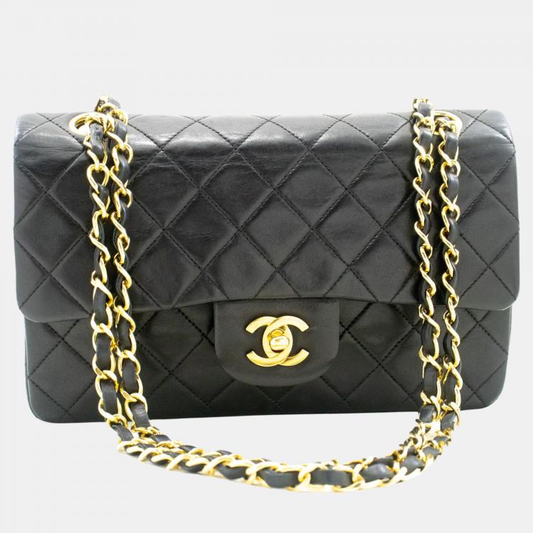 Chanel Black Leather Classic Double Flap Bag