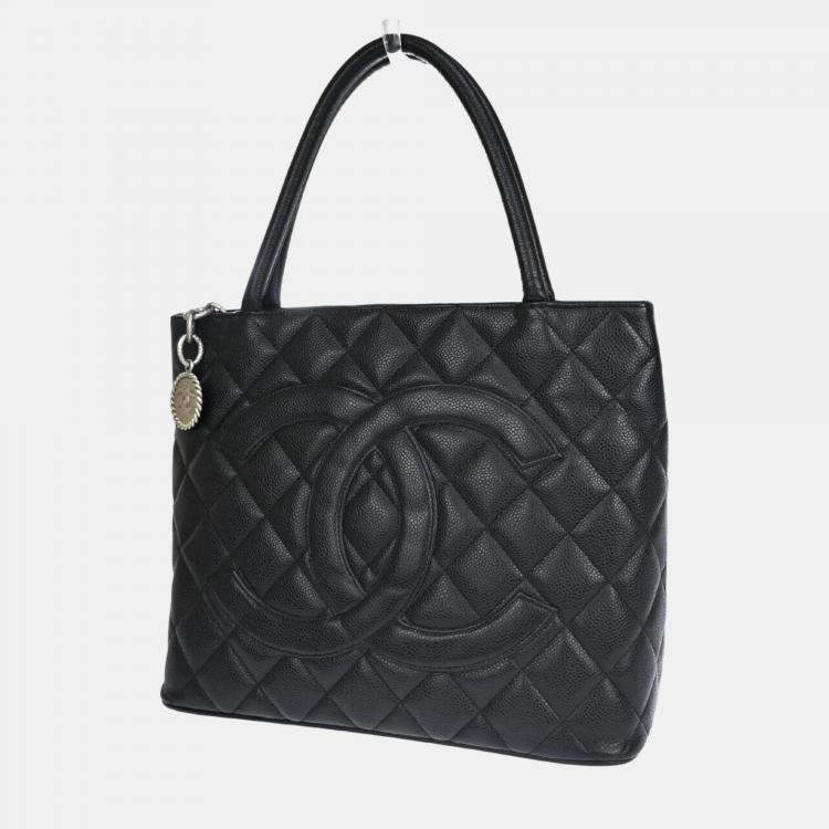 Chanel Black Leather Medaillon tote