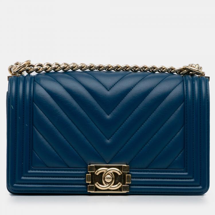 Chanel Medium Calfskin Chevron Boy Flap