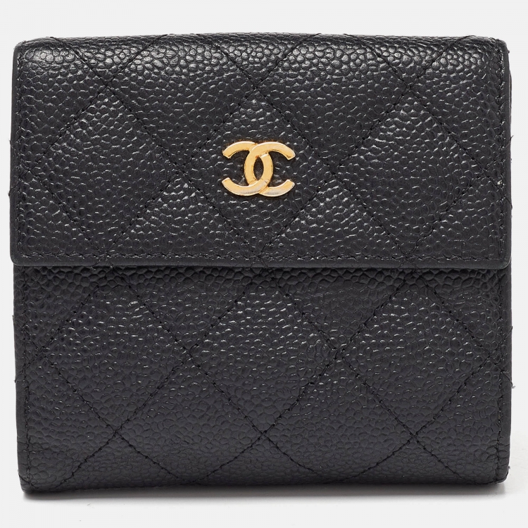 Chanel small discount flap wallet caviar