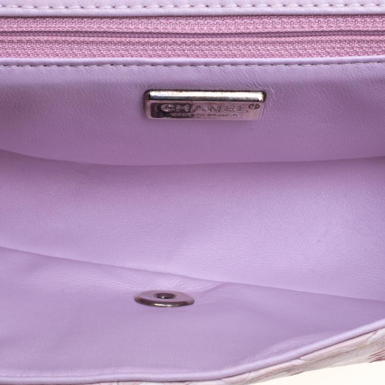 Pre Owned Chanel Lilac Python Small Classic Single Flap Bag