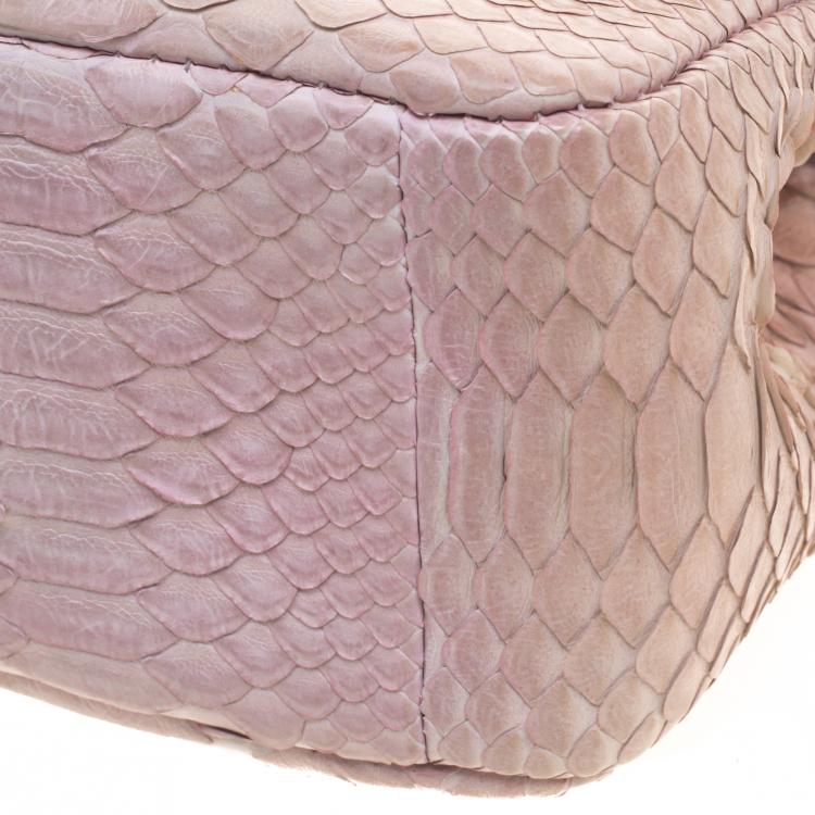 Pre Owned Chanel Lilac Python Small Classic Single Flap Bag