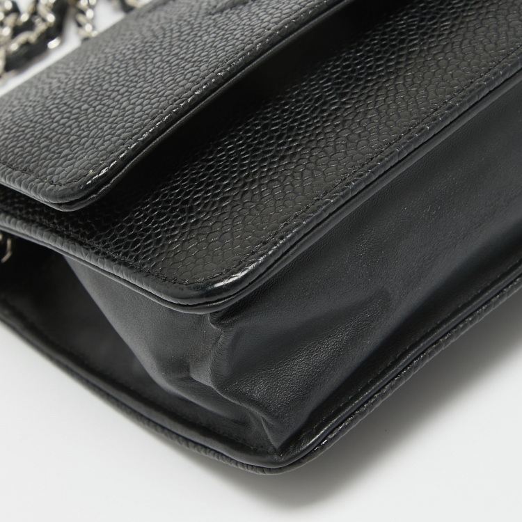 Pre Owned Chanel Black Caviar Leather CC Timeless Wallet On Chain
