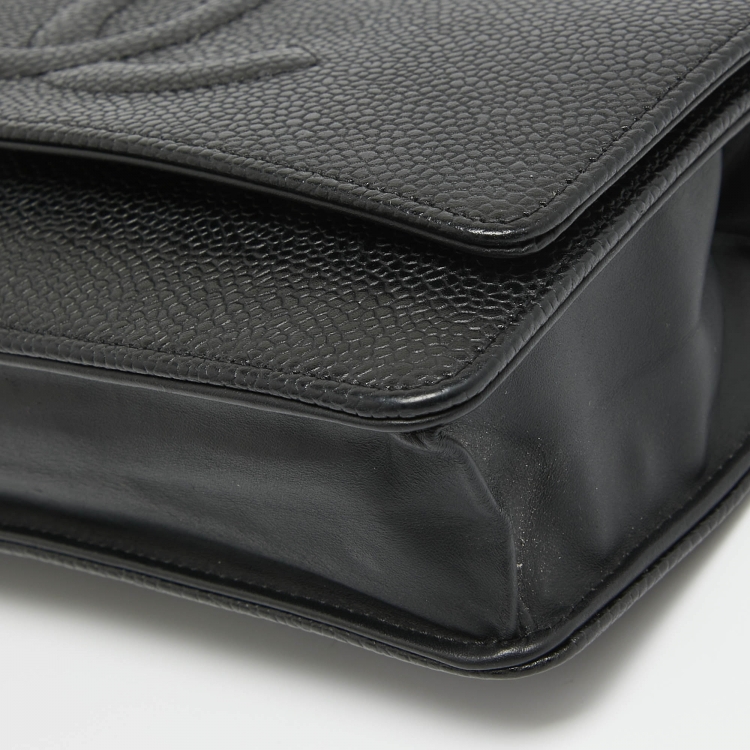 Pre Owned Chanel Black Caviar Leather CC Timeless Wallet On Chain